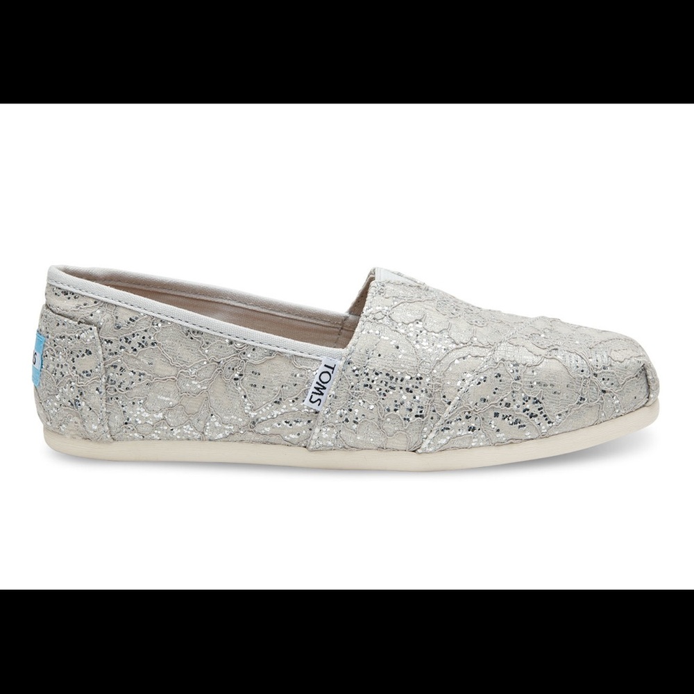 TOMS Classic silver lace glitz